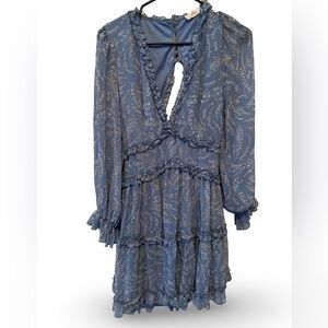 Entro Blue Floral Long Sleeve Dress